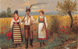 Delcampe - B473 Agriculture Ethnic Russian Peasants Man Smokes Pipe Rural 1904 Postcard - Sonstige & Ohne Zuordnung