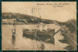 Delcampe - Messina Città Ricordo Di Ganzirri Lago Barca Cartolina MX0903 - Messina