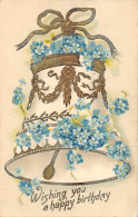 Delcampe - BR74001 Bell With Flower Embossed   Birthday Usa - Sonstige & Ohne Zuordnung