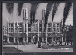 Delcampe - Cartolina Cagliari Il Municipio ANIMATA VZ533 - Cagliari