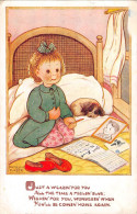 Delcampe - BR103054 Phyllis M Purser Postcard Artist Signed Illustrators Girl Writing - Sonstige & Ohne Zuordnung
