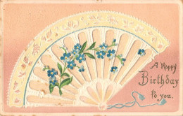 Delcampe - BR73995 Birthday Flower Embossed Fan Usa - Sonstige & Ohne Zuordnung