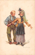 Delcampe - US2105 Old Married Couple Painting Hanus Brindaye Brundaye Artist Signed Letter - Sonstige & Ohne Zuordnung