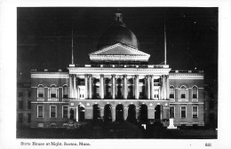 Delcampe - BR101283 State House At Night Boston Mass Real Photo   Usa - Sonstige & Ohne Zuordnung