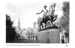 Delcampe - BR101165 Paul Revere Statue Old North Church Boston Real Photo Mass  Usa - Sonstige & Ohne Zuordnung