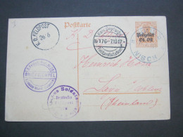 Delcampe - OBER OST , 1917 , Ganzsache Soldatenheim , Aus NISCH - Serbien