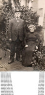 Delcampe - 73Di   Carte Photo Couple De Personnes Agées Casquette Marine Militaire Beaux Favoris - Fotografie