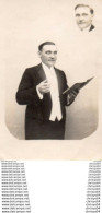 Delcampe - 73Di   Carte Photo Montage Surréalisme Homme Lisant Un Livre Qui Parle De Lui - Fotografie