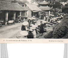 Delcampe - 84Vn   Cpa Essai Prototype (dos Uni Vert) Marché Tonkinois - Vietnam