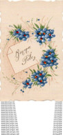 Delcampe - 84Vn  Cpa Toilée Peinte Main Grappes De Fleurs Bleues - Sonstige & Ohne Zuordnung
