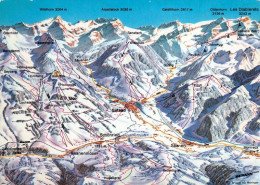 Delcampe - 1 Map Of Switzerland * 1 Ansichtskarte Mit Der Relief-Karte - Gstaad Und Umgebung Im Berner Oberland - Weisse Hochland * - Landkarten