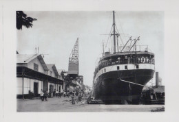 Delcampe - Unidentified Passenger Ship Docked Port Postcard Size Real Photo #SDF965 - Dampfer