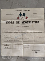 Delcampe - RARE AFFICHE 39/45 ORDRE DE RÉQUISITION CHEVAUX ET MULETS A SAORGE ET SOSPEL 70x80 - Affiches
