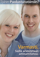 Delcampe - Finland Defence Forces Recruitment Smiling Man And Woman Unposted #SDM795 - Werbepostkarten
