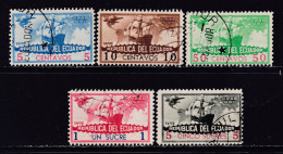 Delcampe - 1935 - Ecuador - Correo Aereo - Yvert 36/40 - Serie Completa - Usada - Equateur