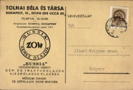 Delcampe - CPA Tolnai Bela Es Tarsa, Budapest, Russia, Törvenyesen Vedeit, Nemes Olajok - Werbepostkarten