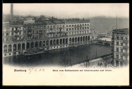 Delcampe - AK Hamburg, Blick Vom Rathausturm Auf Alsterarkaden Und Alster - Mitte