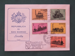 Delcampe - San Marino 1964 FDC Cover - Trains - Cartas & Documentos