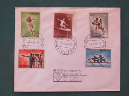 Delcampe - San Marino 1964 FDC Cover - Olympic Games Gymnastics Running Shooting Basket Ball Rowing - Cartas & Documentos