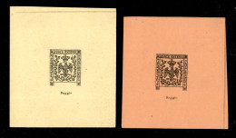 Delcampe - Due Saggi Del Francobollo Di Modena Su Carta Colorata - Una In Giallo E Una In Arancio - Senza Gomma - Andere & Zonder Classificatie