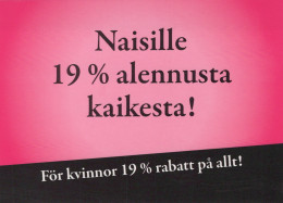 Delcampe - Finland Women S Rights Gender Pay Gap Campaign Promo Card 19 Unposted #SDP968 - Werbepostkarten