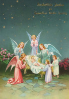 Delcampe - ANGELO Buon Anno Natale Vintage Cartolina CPSM #PAH237 - Engel