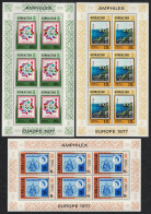Delcampe - Gibraltar Amphilex 77 3 Sheetlets 1977 MNH SG#390-392 Sc#356-358 - Gibraltar