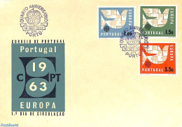 Delcampe - Portugal 1963 Europa 3v, First Day Cover, History - Europa (cept) - Lettres & Documents