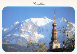 Delcampe - 74 COMBLOUX LE CLOCHER SAVOYARD DEVANT LA CHAINE DU MONT BLA - Combloux