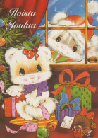 Delcampe - Happy New Year Christmas RABBIT Vintage Postcard CPSM #PAZ920 - Neujahr