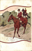 Delcampe - CPA Chiens Chien Chasse A Courre Cavalier Cheval - Jagd
