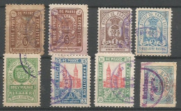 Delcampe - Denmark Danmark Viborg Bypost Collection Local Privat Post Used 8 Stamps Perf. + Imperforated 1887/90 - Local Post Stamps