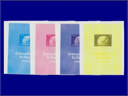 Delcampe - Poissons - Année: 1987 - ST VINCENT GRENADINES,YV. BF 19,4 BLOCS D'ESSAIS DECOULEURS,XX:Diodon*. - Fische