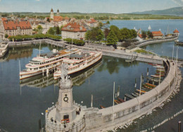 Delcampe - Germany Lindau Bodensee Harbor With Lighthouse Lion Statue Ships *YAN436 - Sculptures