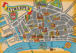 Delcampe - Belgium Antwerp Antwerpen City Map Illustrated Tourist Guide Unposted *YAN559 - Landkarten