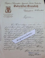 Delcampe - Telephon- Und Telegraphie Apparate . Gebr. Greulich In Berlin , 1913 , Urkunde / Zeugnis , Autograph , Telegraphy !!! - Documenti Storici
