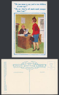 Delcampe - Donald McGill Old Postcard You've 10 Children At Your Age? All Much Younger 2159 - Comicfiguren