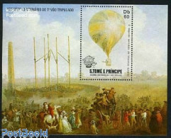 Delcampe - Sao Tome/Principe 1983 Aviation, Balloon S/s, Mint NH, Transport - Balloons - Mongolfiere