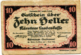 Delcampe - 10 HELLER 1920 Stadt CARINTHIA Carinthia Österreich Notgeld Papiergeld Banknote #PL543 - Emissions Locales