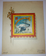 Delcampe - Outremeuse/Liège: Dessin Original Drapeau Cadets, Fondée En 1927 (P507) - Flaggen