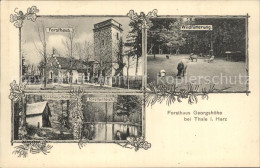 Delcampe - Thale Harz Forsthaus Georgshoehe Wildfuetterung Borkhaeuschen Forellenteich - Thale