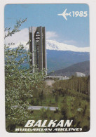 Delcampe - 1985 Bulgaria Bulgarian Airline Carrier BALKAN, Vintage Advertising Plastic Pocket Calendar /84096 - Petit Format : 1981-90