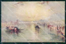 Delcampe - Venezia Città Approccio A Venezia Barche Illustratori Cartolina RT8050 - Venezia (Venedig)