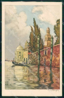 Delcampe - Venezia Città Canal Grande Acqua Alta Illustratori Cartolina RT7858 - Venezia (Venedig)