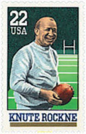 Delcampe - 68737 MNH ESTADOS UNIDOS 1988 HOMENAJE AL FUTBOLISTA KNUTE ROCKNE - Rugby