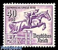 Delcampe - Germany, Empire 1936 40+35pf, Stamp Out Of Set, Unused (hinged), Nature - Sport - Horses - Olympic Games - Ungebraucht