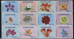Delcampe - Suriname, Republic 2015 Flowers 12v, Sheetlet, Mint NH, Nature - Flowers & Plants - Suriname