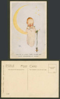 Delcampe - MABEL LUCIE ATTWELL Old Postcard Planting Gooseberry Bush. Baby On New Moon A487 - Non Classés