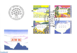 Delcampe - Switzerland 1996 Automat Stamps 4v, First Day Cover, Nature - Flowers & Plants - Trees & Forests - Automat Stamps - Storia Postale