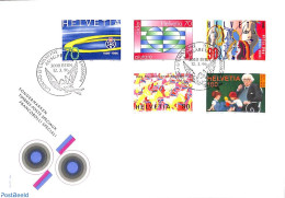 Delcampe - Switzerland 1996 Mixed Issue 5v, First Day Cover, History - Performance Art - Unicef - Music - Storia Postale